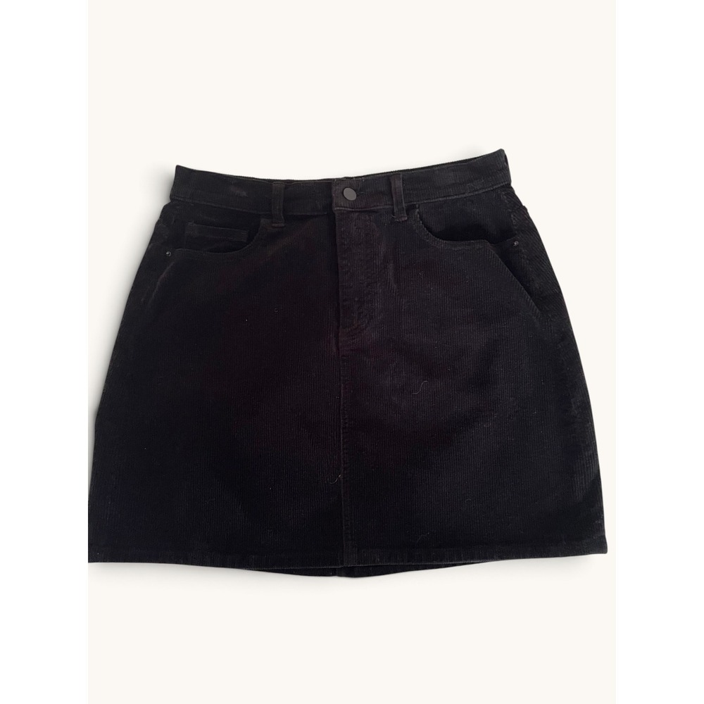 NWT Francesca's Mi Ami Black Corduroy Mini Skirt L 5-Pocket Indie Boho Retro